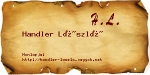 Handler László névjegykártya